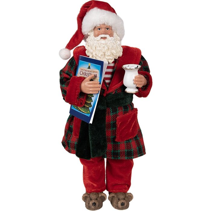 Clayre & Eef 65222 Décoration Père Noël 16x8x28 cm rouge