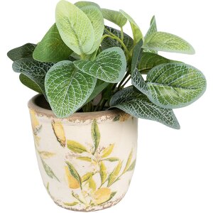 Clayre & Eef 6CE1532M Décoration Pot de fleurs Ø 14x13 cm Jaune