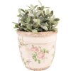 Clayre & Eef 6CE1541L Décoration Pot de fleurs Ø 18x17 cm Rose - Beige Rond