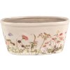Clayre & Eef 6CE1557M Décoration Pot de fleurs 23x10x11 cm Rose - Beige Ovale