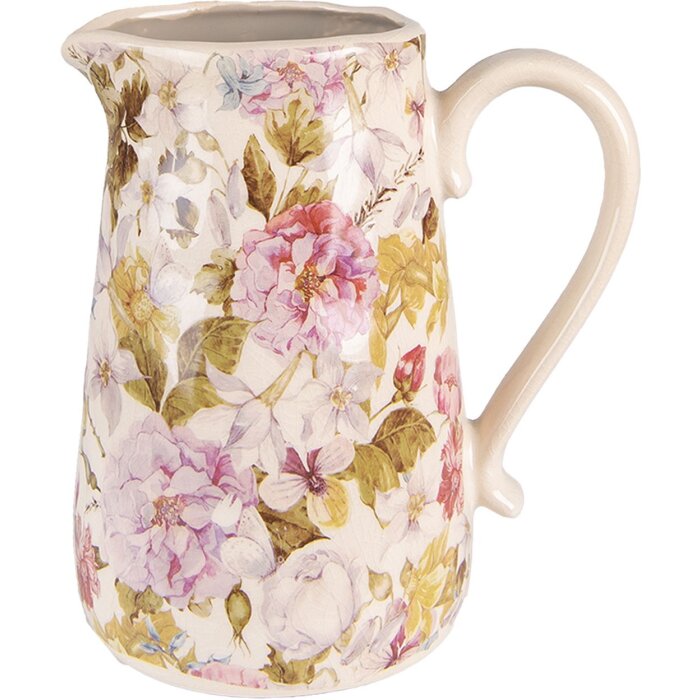 Clayre & Eef 6CE1559L Décoration Pot 20x14x23 cm Rose - Beige