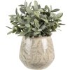 Clayre & Eef 6CE1577M Décoration Pot de fleurs Ø 14x13 cm Vert - Beige