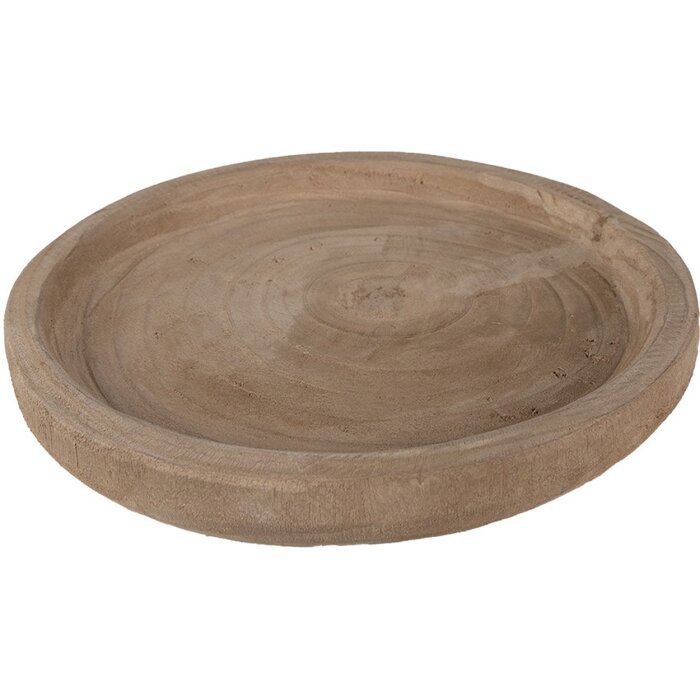 Clayre & Eef 6H2135CH Plat Ø 26x3 cm Marron Rond Plat de service