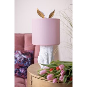Clayre & Eef 6LMC0013WP Lampe de table Lapin Ø20x43 cm E27 60W blanc rose