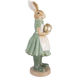 Clayre & Eef 6PR3569 Décoration Lapin 17x15x40 cm Vert Or