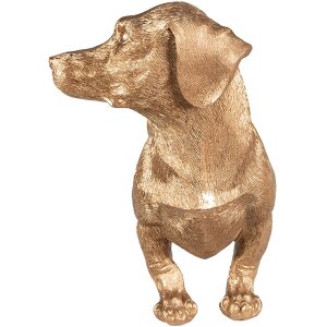 Clayre & Eef 6PR3637 Porte-rouleau de cuisine Chien Or Noir 46x15x21 cm