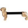 Clayre & Eef 6PR3637 Porte-rouleau de cuisine Chien Or Noir 46x15x21 cm