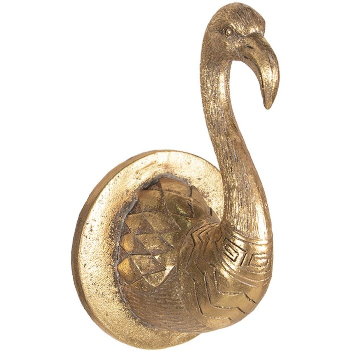 Clayre & Eef 6PR3725 Décoration murale oiseau doré 9x10x16 cm
