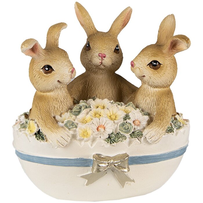 Clayre & Eef 6PR3839 Décoration Lapin 11x9x12 cm Marron - Beige