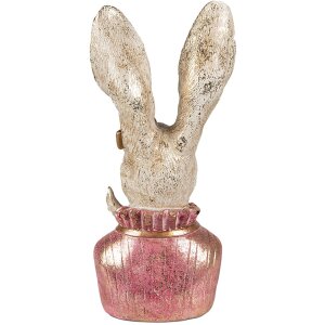 Clayre & Eef 6PR3887 Décoration Lapin Beige Rose 11x12x24 cm