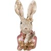 Clayre & Eef 6PR3887 Décoration Lapin Beige Rose 11x12x24 cm