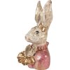 Clayre & Eef 6PR3887 Décoration Lapin Beige Rose 11x12x24 cm