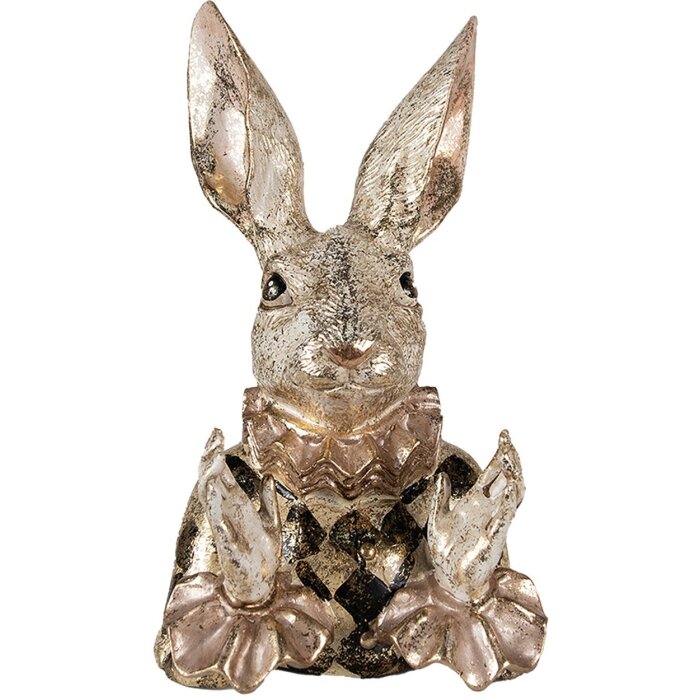 Clayre & Eef 6PR3888 Décoration Lapin beige or 14x13x24 cm