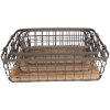 Clayre & Eef 6Y5251 Paniers 38x28x11 - 33x23x10 - 28x18x9 cm Gris - Marron