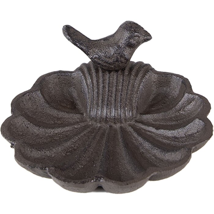 Clayre & Eef 6Y5285 Mangeoire pour oiseaux Ø 14x5 cm Marron Mangeoire pour oiseaux Coquillage