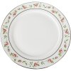 Clayre & Eef CURDP Petite assiette Ø 21x2 cm Blanc - Rose Rond Assiette à déjeuner