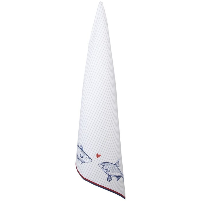 Clayre & Eef SSF42-2 Linge de cuisine 50x70 cm Blanc - Bleu Rectangle