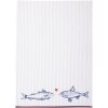 Clayre & Eef SSF42-2 Linge de cuisine 50x70 cm Blanc - Bleu Rectangle