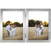 Hama Cadre double en aluminium Calais argenté pour 2 photos 10x15 cm