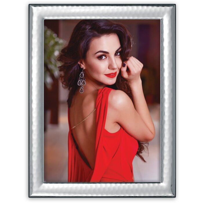 Cadre-portrait métallique ZEP Pesaro 10x15 cm argent brillant