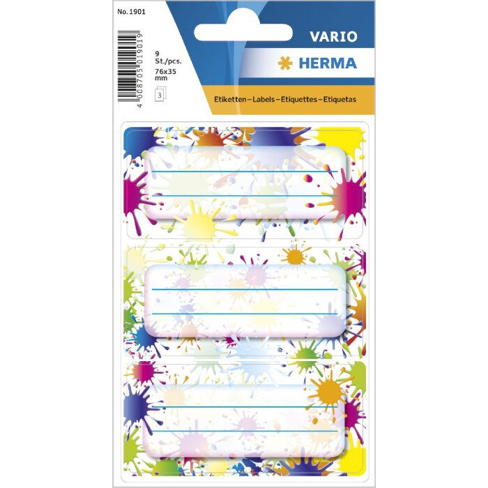 HERMA 1901 Étiquettes de couleur 76x35 mm 9 pièces