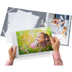 HERMA 7566 Fotophan format vertical blanc 20x30 cm 250 pochettes Archivage