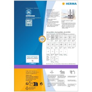 HERMA 10739 Étiquettes classeur A4 192x38mm blanches permanentes pour classeurs étroits