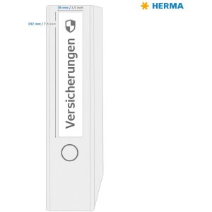 HERMA 10739 Étiquettes classeur A4 192x38mm blanches permanentes pour classeurs étroits