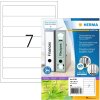 HERMA 10739 Étiquettes classeur A4 192x38mm blanches permanentes pour classeurs étroits