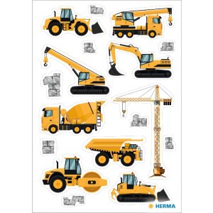 HERMA 15493 Magic Stickers Véhicules de chantier...
