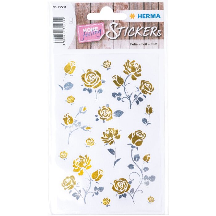 HERMA 15531 Creative Sticker Roses nobles or argent Set design élégant