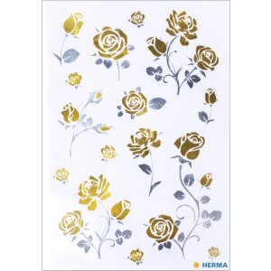 HERMA 15531 Creative Sticker Roses nobles or argent Set...