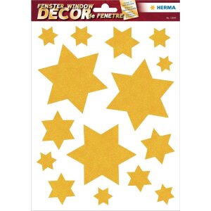 HERMA 15545 Set décorations de fenêtre Noël étoiles or 44 pièces