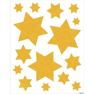 HERMA 15545 Set décorations de fenêtre Noël étoiles or 44 pièces