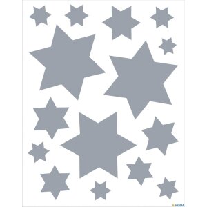 HERMA 15547 Set décorations de fenêtre Noël étoiles argentées 45 pièces