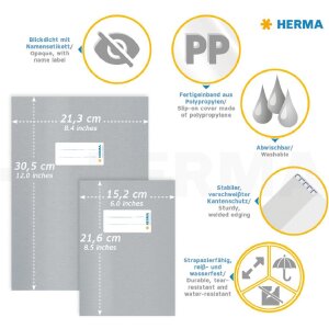 HERMA 19996 Protège-cahier Set A5 couvert 10 pièces structure raphia effaçable