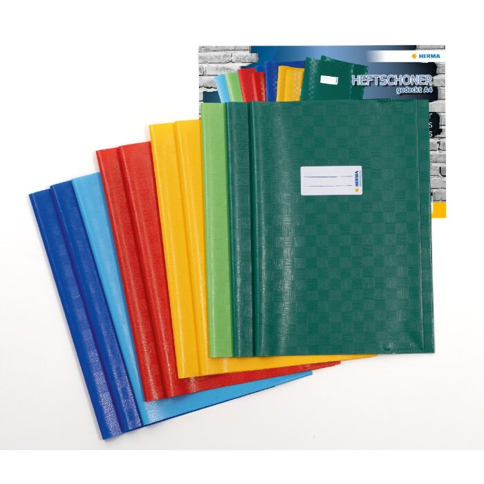 HERMA 19997 Protège-cahier Set A4 couvert 10 pièces structure raphia effaçable