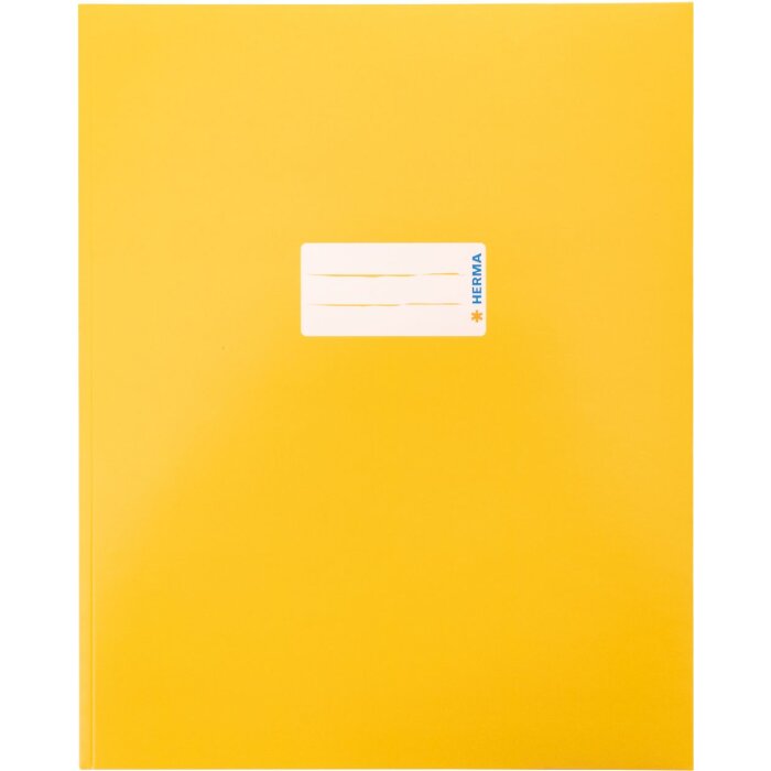 HERMA 20044 Protège-cahier Carton Quart jaune avec zone décriture