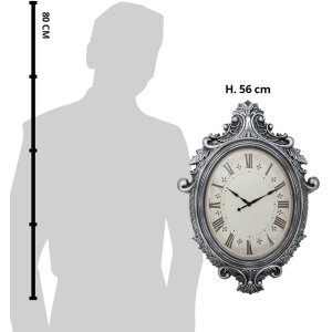 Clayre & Eef 5KL0236 Horloge murale Beige argenté 56x6x76 cm - 1xAA
