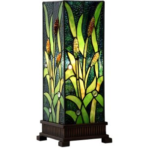 LumiLamp 5LL-6310 Tiffany lampe de table vert 18x18x45 cm E27-max 1x60W