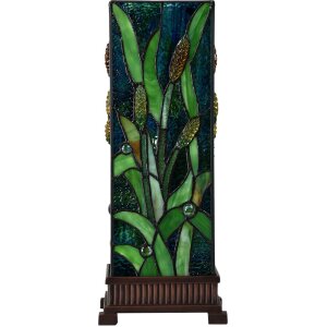 LumiLamp 5LL-6310 Tiffany lampe de table vert 18x18x45 cm E27-max 1x60W