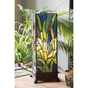 LumiLamp 5LL-6310 Tiffany lampe de table vert 18x18x45 cm E27-max 1x60W
