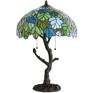 LumiLamp 5LL-6312 Lampe de table Tiffany Vert Ø 40x60 cm E27-max 2x60W