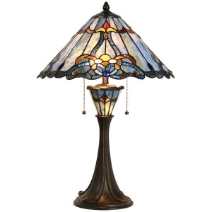 LumiLamp 5LL-6313 Lampe de table Tiffany Bleu Ø...