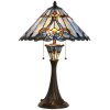 LumiLamp 5LL-6313 Lampe de table Tiffany Bleu Ø 40x61 cm E27-max 2x60W