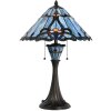 LumiLamp 5LL-6313 Lampe de table Tiffany Bleu Ø 40x61 cm E27-max 2x60W