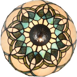 LumiLamp 5LL-6334 Lampe de table Tiffany Beige Ø 25x42 cm E14-max 1x40W