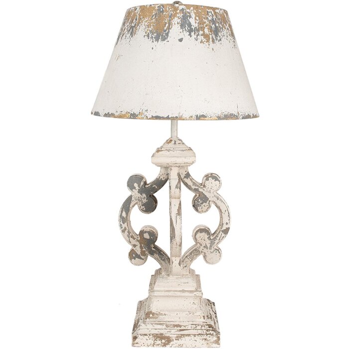 Clayre & Eef 5LMC0032 Lampe de table Beige Gris Ø 40x79 cm E27-max 1x60W