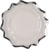 Clayre & Eef 65238ZI Soucoupe transparente, couleur argent Ø 33x1 cm