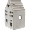 Clayre & Eef 6CE1588M Bougeoir Noël Petite maison Beige 9x7x14 cm